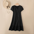 Stylish Summer Dress 2025 ZANZEA Women Elegant V-Neck Midi Dresses Office Work Sundress Short Sleeve Solid Buttons Vestidos Robe