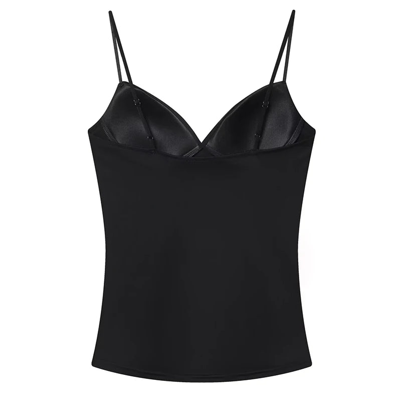 HXAO Sleeveless Crop Tops For Woman Corset Camisole Brown Top Women Bodycon Backless Sexy Tops With Straps Bustier Tank Tops