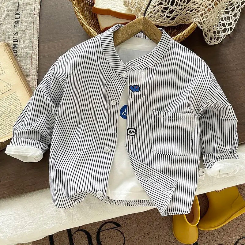 Ienens Kids Plaid Long Sleeve Shirt - Cotton Blend, Unisex