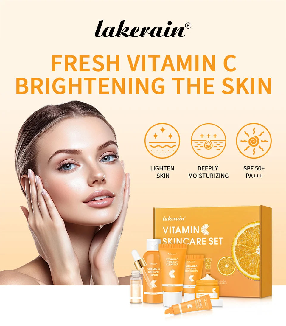 Vitamin C Enriched Skin Care Set - Combat Pigmentation & Fine Lines with Complete Routine Smooth Wrinkles, and Nurture Your Skin