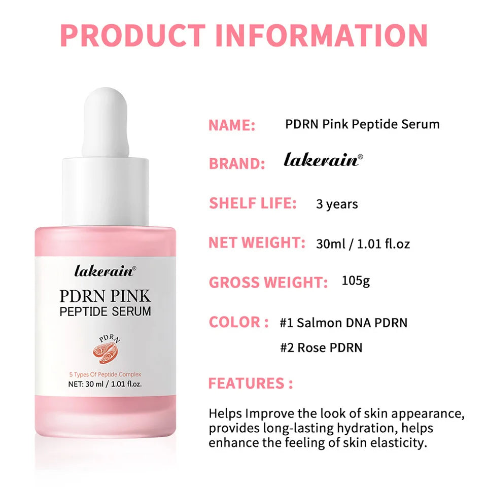 Salmon DNA PDRN Pink Peptide Serum Pink Glow Serum Remove Skin Darkness Hydrating Moisturizing Firming Korean Skincare Gifts