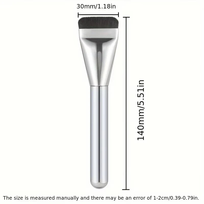 2PcsMulti-Use Foundation Ultra-Fine, Hypoallergenic Nylon Bristle Oval Foundation Brush - Perfect for Face Contouring
