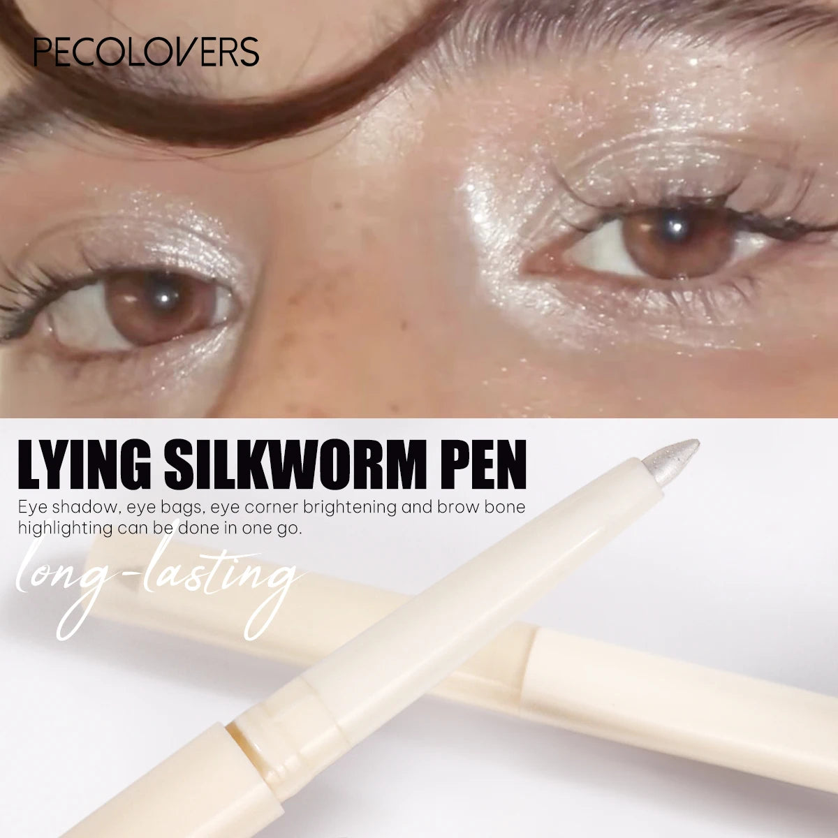 1 pc Smooth Nib Lying Silkworm Pen, Waterproof and Long-Lasting, Multi-Functional Lying Silkworm Pen, Eye Cosmetics