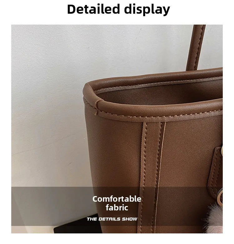 Solid Color PU Leather Women's Handbag, Versatile Korean Single Shoulder Underarm Bag, Temperament Tote Bag for Women Daily Use