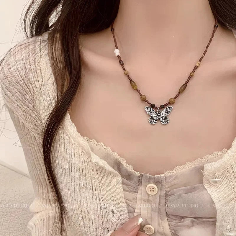 Trend Fine Jewelry Leaf Feather Pendant Rope Chain Bohemian Unisex Necklace For Women And Men