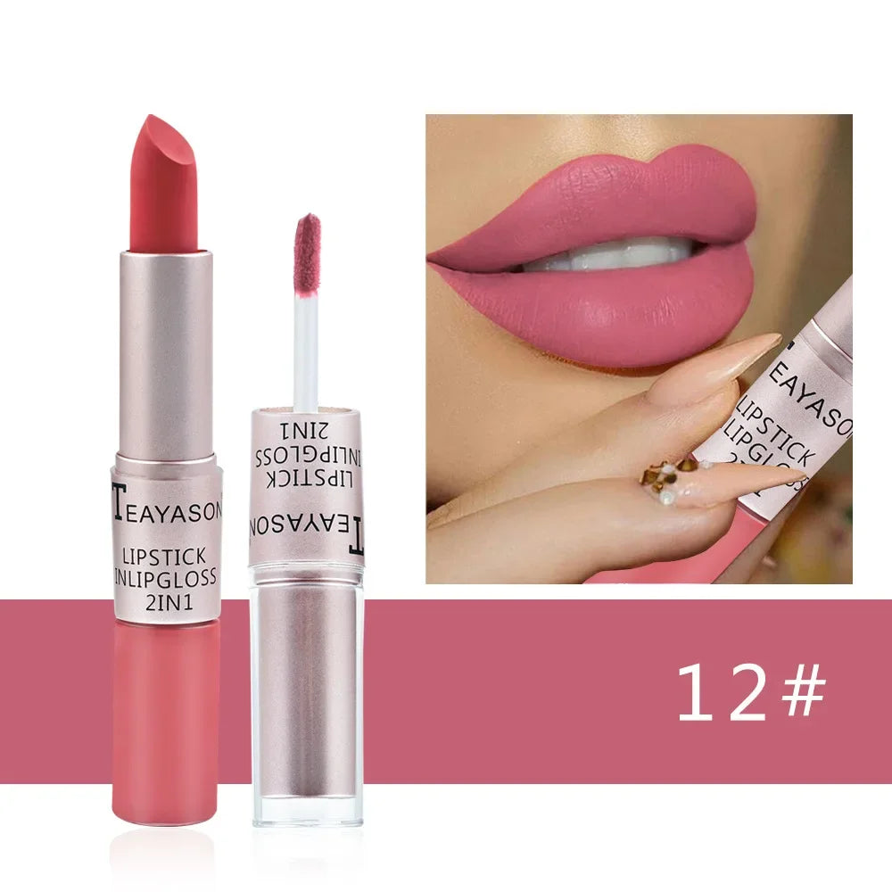 Handaiyan 2-in-1 Matte Lipstick and Lip Tint - Waterproof Moisturizing