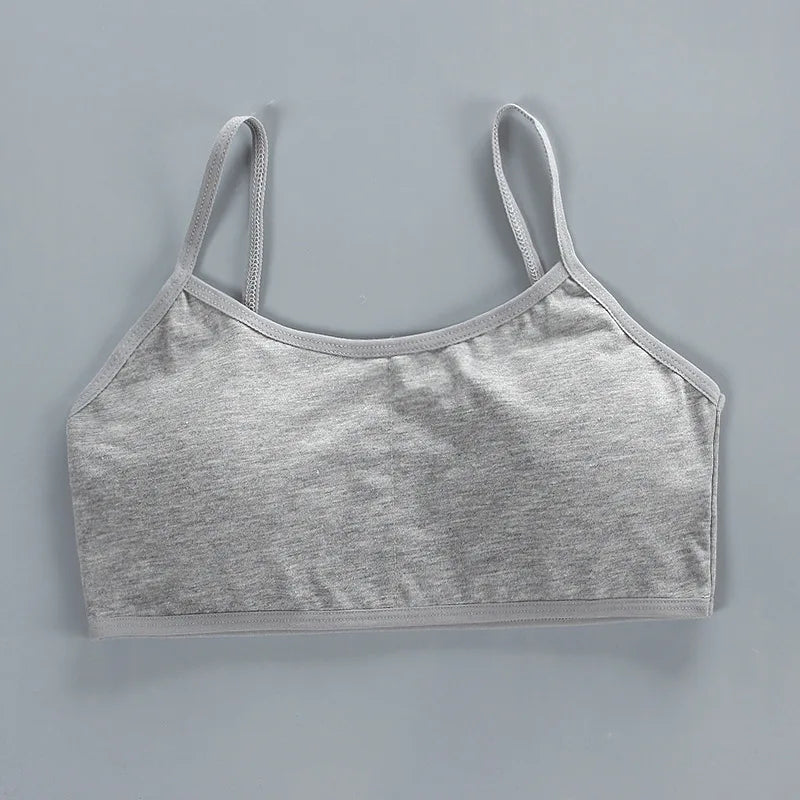 1PC New Teenage Girls Small Bras Back Buckle Young Children Underwears Student Girls Solid Kids Sports Training Bra Padded Vests