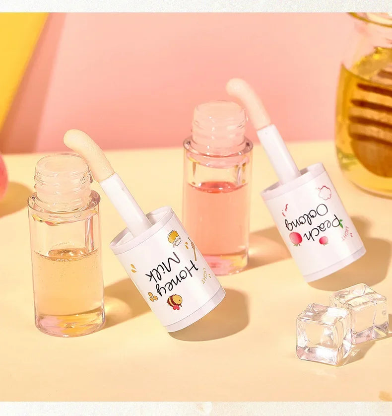 Korean Beauty Moisturizing Lip Ink Gloss Jelly Lipstick Big Brush Labial Lips Bright Oil Balm - Moisture & Color in One