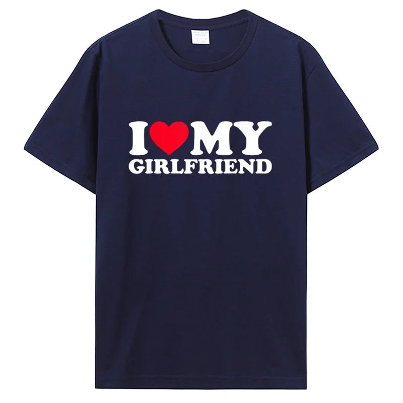 I Love My Girlfriend T Shirt I Heart My-Girlfriend Tshirt Gf T-Shirt Boyfriends Gifts Valentine'S Day Costume Graphic Tee Tops