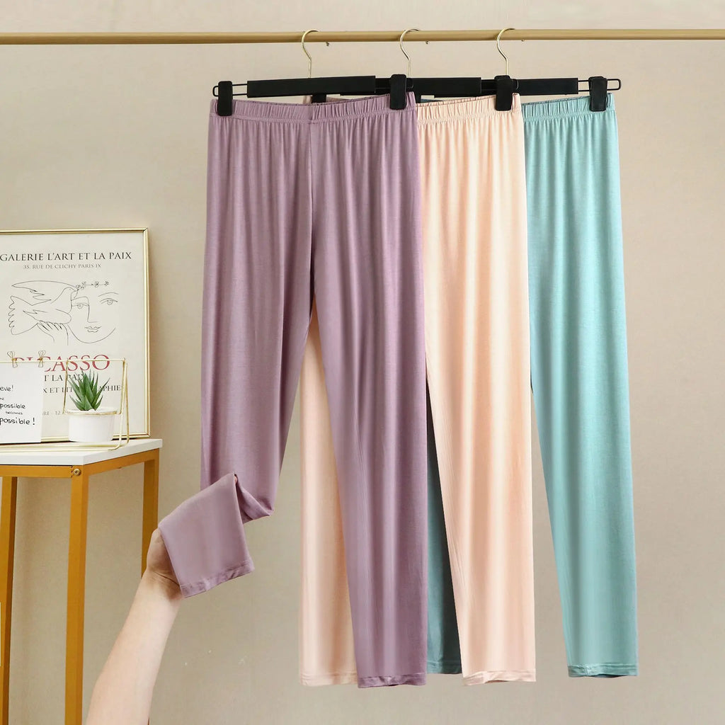 Women's Modal Pajama Pants - Plus Size Elastic Waist Sleep Bottoms