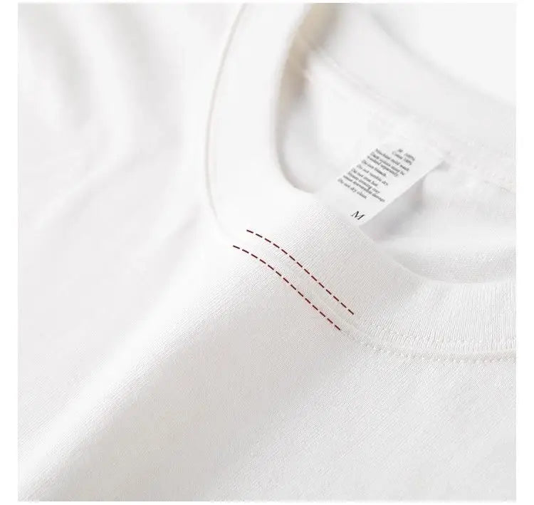 Men's and Women's T-shirts 300G Heavy Gray-purple Round Neck Short-sleeved T-shirts Women's Basic Pure Cotton Simple