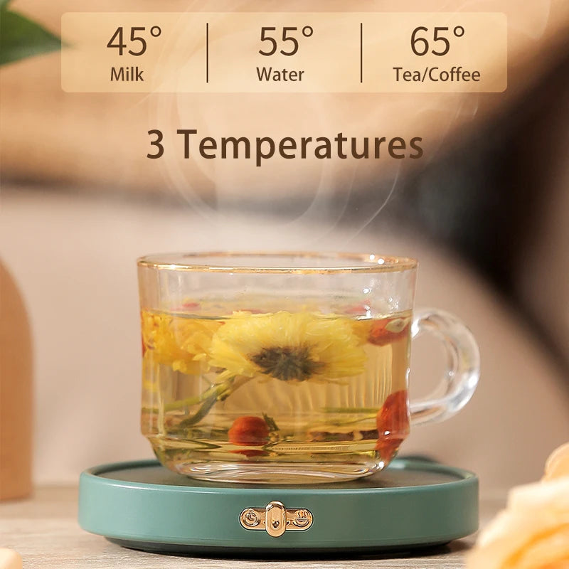 Smart Electric Coffee Mug Warmer with Timer – 3 Temperature Settings for Office Desk