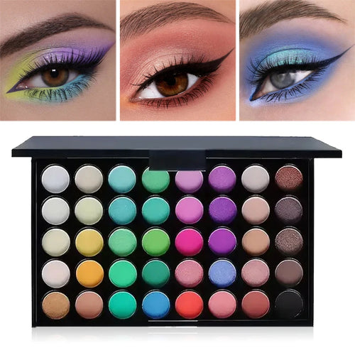 40 Colors Glitter Eyeshadow Palette Matte Waterproof Long Lasting Fashion Women Makeup Kit
