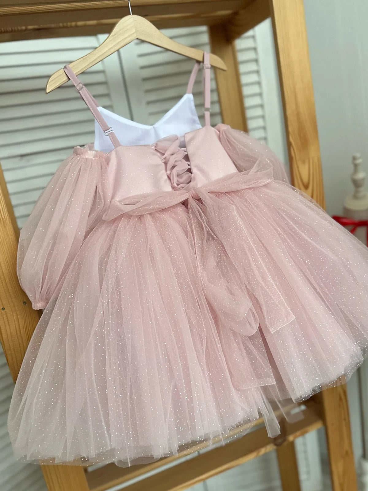 HETISO Sparkly Tulle Flower Girl Dresses Sleeveless Kids First Communion Wedding Birthday Princess Ball Gown 1-12 Years
