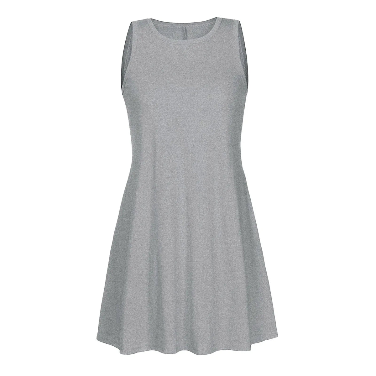 Women's Dress Summer Casual T Shirt Dresses Beach Cover Up Plain Pleated Tank Pockets Dress Sleeveless Solid Color Sundress