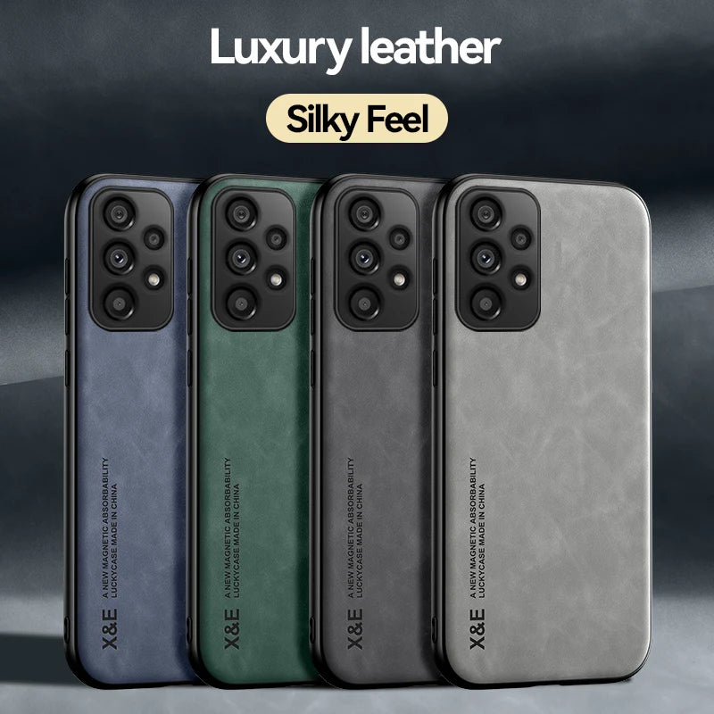 Hidden Iron Plate Magnetic Frosted Leather Phone Case For Xiaomi 17 Pro Max 15T 15 14 14T 13 13T 12 12T 11 11T Pro Back Cover
