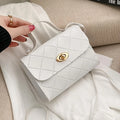 Korean Style Diamond Quilted Square Bag for Women Trendy Top Handle Crossbody Bag  Chain Underarm Purse Fashion Shoulder Bag