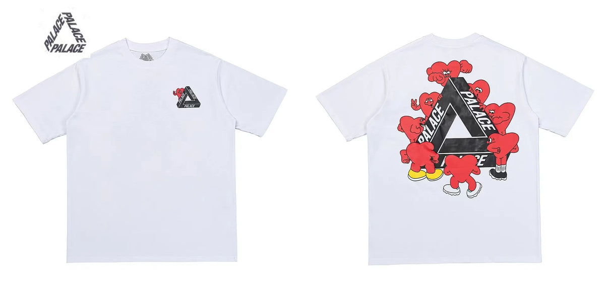 Palace Triangle Print Cotton Casual T-Shirt - Men's Short Sleeve