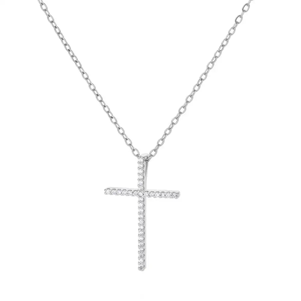 Stainless Steel Jesus Cross Necklace For Women'S Men Gold Color Caravaca Angels Crucifix Charm Choker Rapper Jewelry Hip Hop