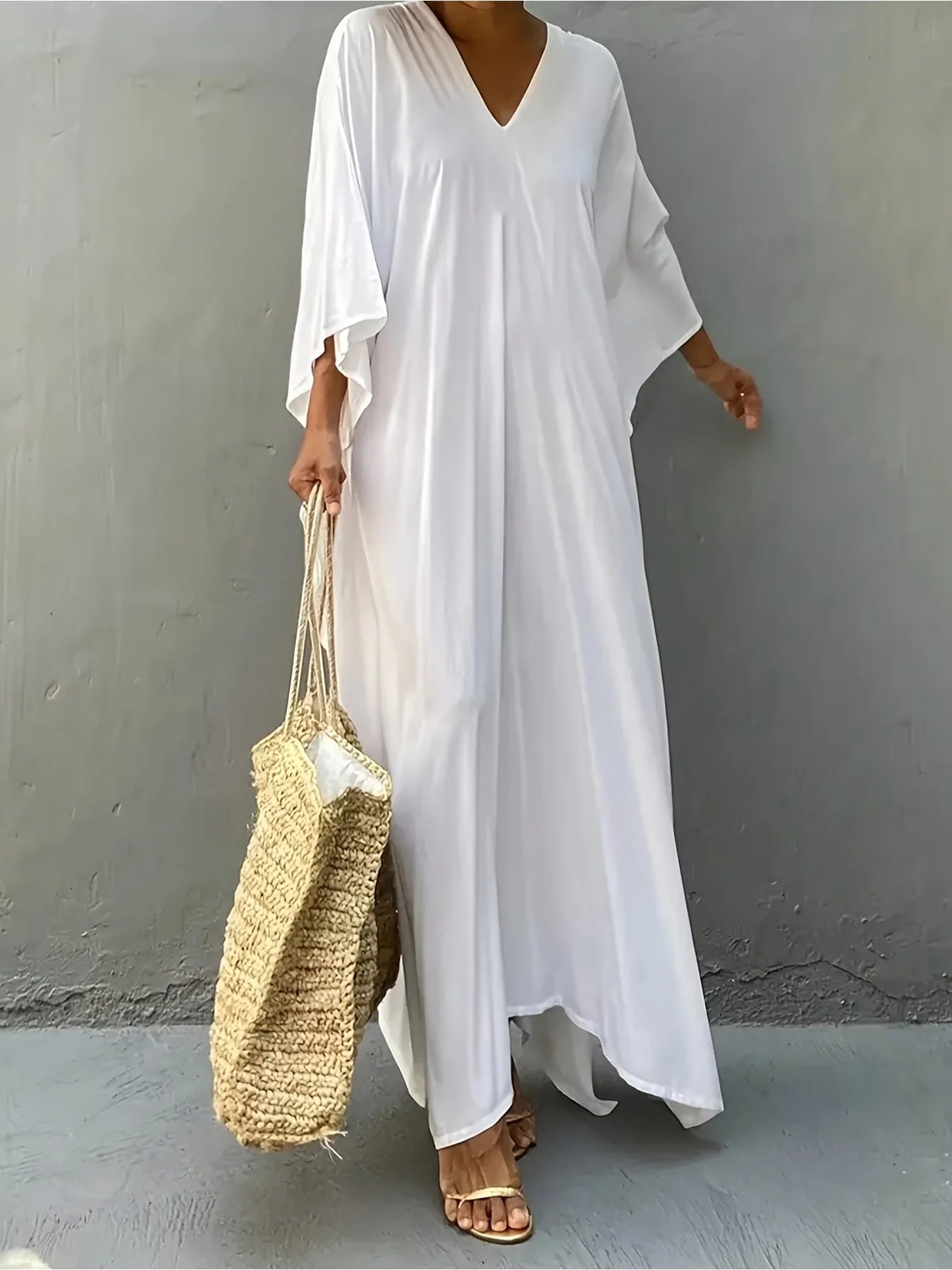 2026 Elegant and Comfortable V-neck Long Sleeve Dress with Long Skirt, Fits the Waist, Suitable for Women's Parties