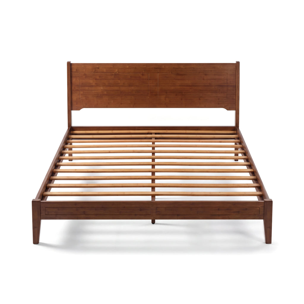 Premium Bamboo Bed Frame – 800LBS Capacity, No Box Spring, Quiet & Durable, Ideal for Couples, 1.6m & 2.0m Sizes Available
