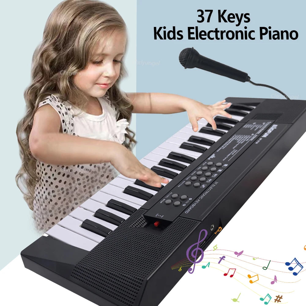37 Keys Electronic Piano Keyboards with Microphone Rechargeable Education Toys Musical Instrument Gifts for Boys Girls