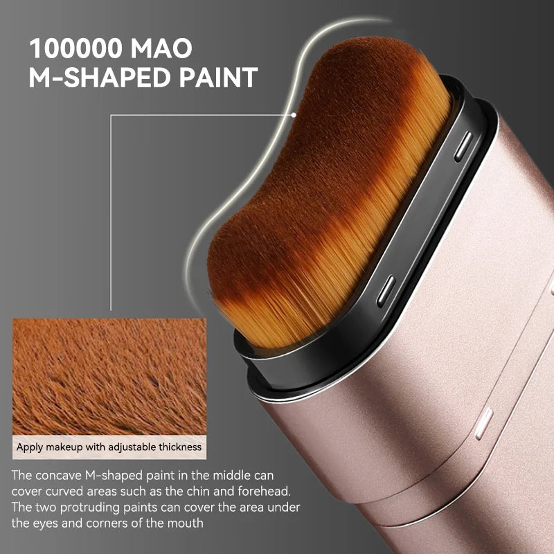 Light And Moist Hydrating Foundation, Natural-Looking, Moisturizing, Shiny, Thin And Lightweight, Double-Headed Makeup Foundation That Rotates For Easy Use, With Its Own Brush, Waterproof, Easy To Apply Makeup, And Easy For B