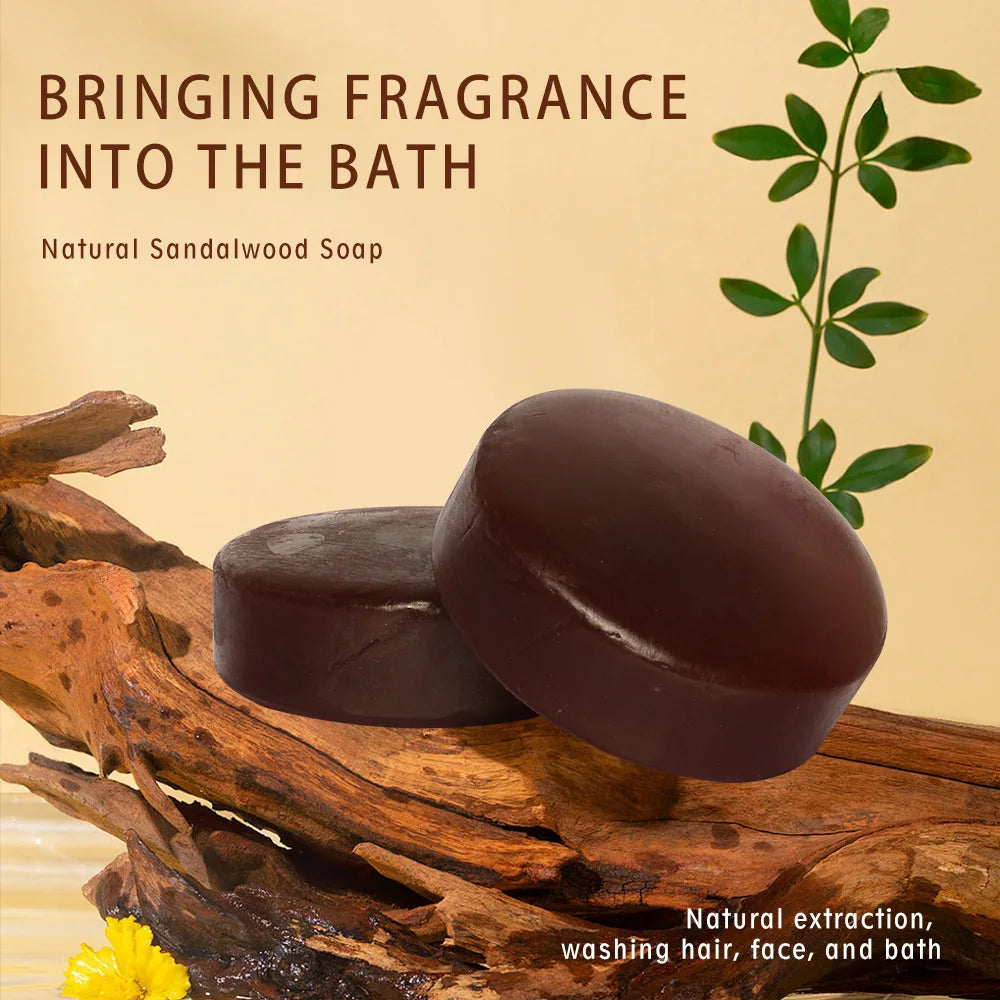Sandalwood & Agarwood Handmade Soap 2-Pack – Gentle Cleansing Plant Essential Oil Fragrance Body Soap