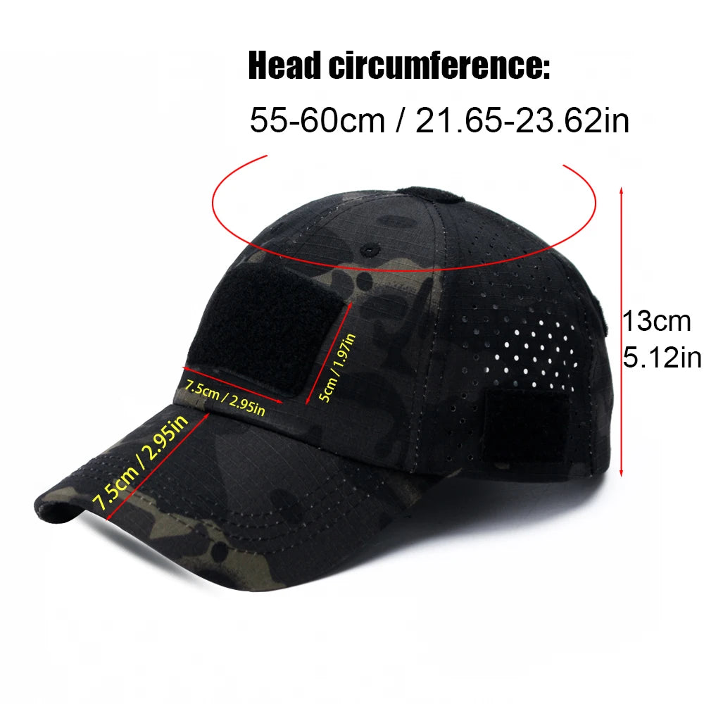 1/2Pcs New Men Camouflage Baseball Cap Breathable Sunscreen Hat Outdoor Sports Hunting Hiking Camping Beach Fishing Sun Hat