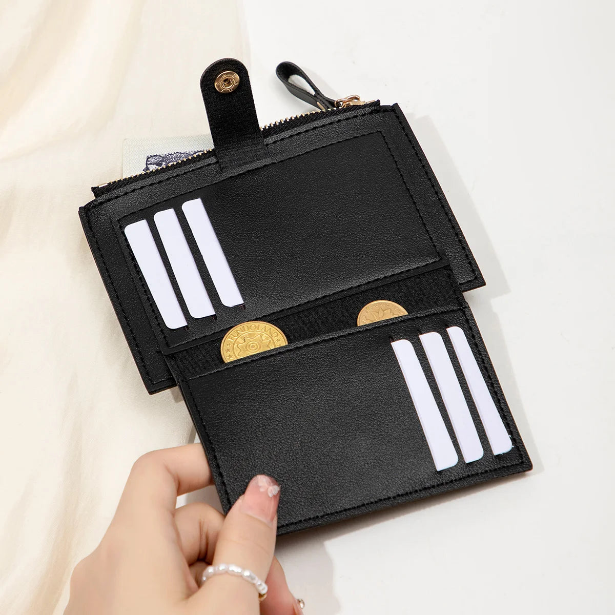 Minimalist and Fashionable Women's Short Card Bag Ultra-Thin Mini PU Leather Zero Wallet Women's Credit Card Holder Wallet
