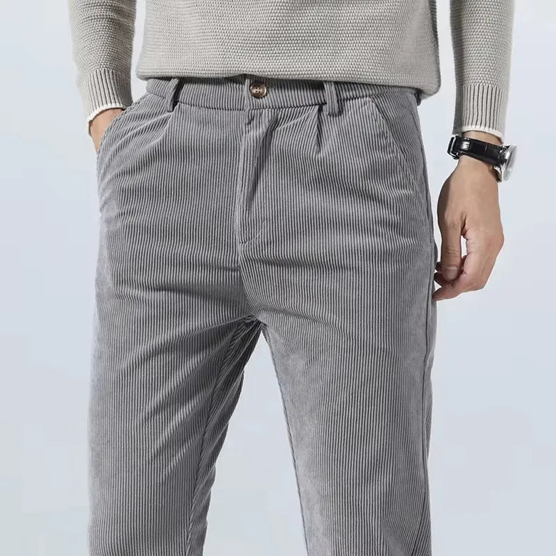 Autumn and Winter Men's Corduroy Trousers New Men's Clothing Stretch Slim Fit Casual Pants Fashion Mens Business Work Pants