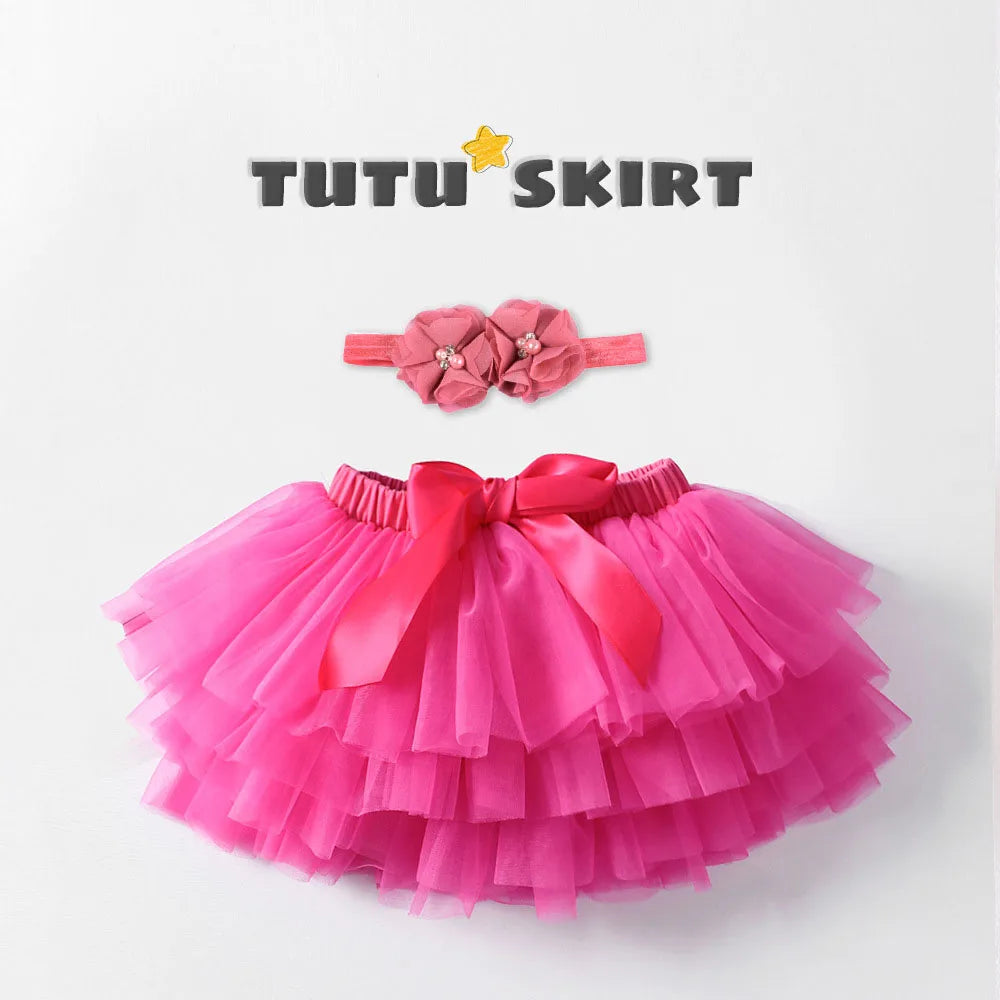 Rainbow Tulle Girls Tutu Skirt Princess Pettiskirt Baby Ballet Party Performance Clothes Newborn Photography Outfit for Kids