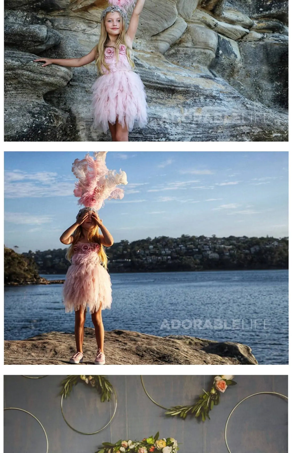 High-end Girls Tutu Dress 2026 New Summer Kids Sequin Flower Feather Slip Dresses Little Girls Princess Performance Dress