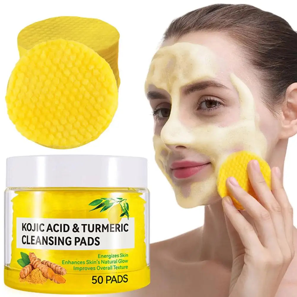 1/2/3/4/5/10BOX Turmeric Kojic Acid Cleansing Pads Exfoliating Pads Facial Sponges For  Exfoliating Daily Cleansing Skin Care