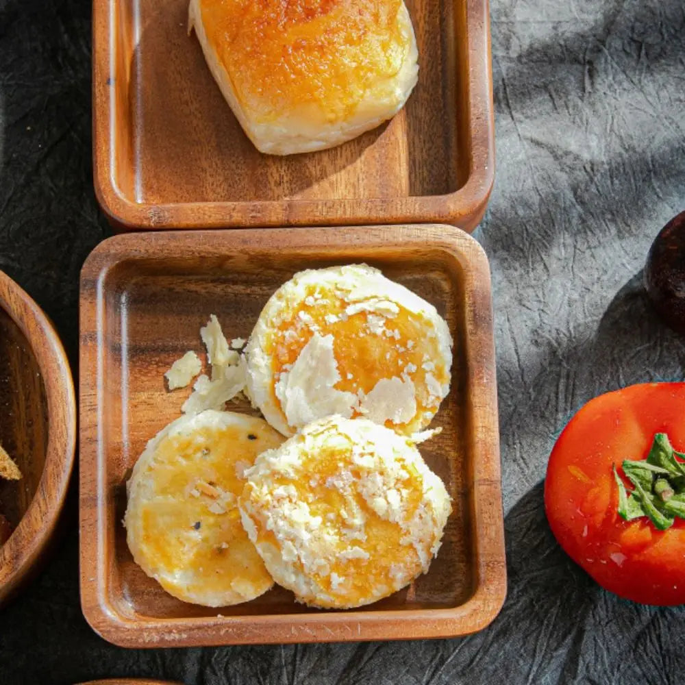 Japanese Style Wooden Fruit and Snack Tray - Round/Square Stackable
