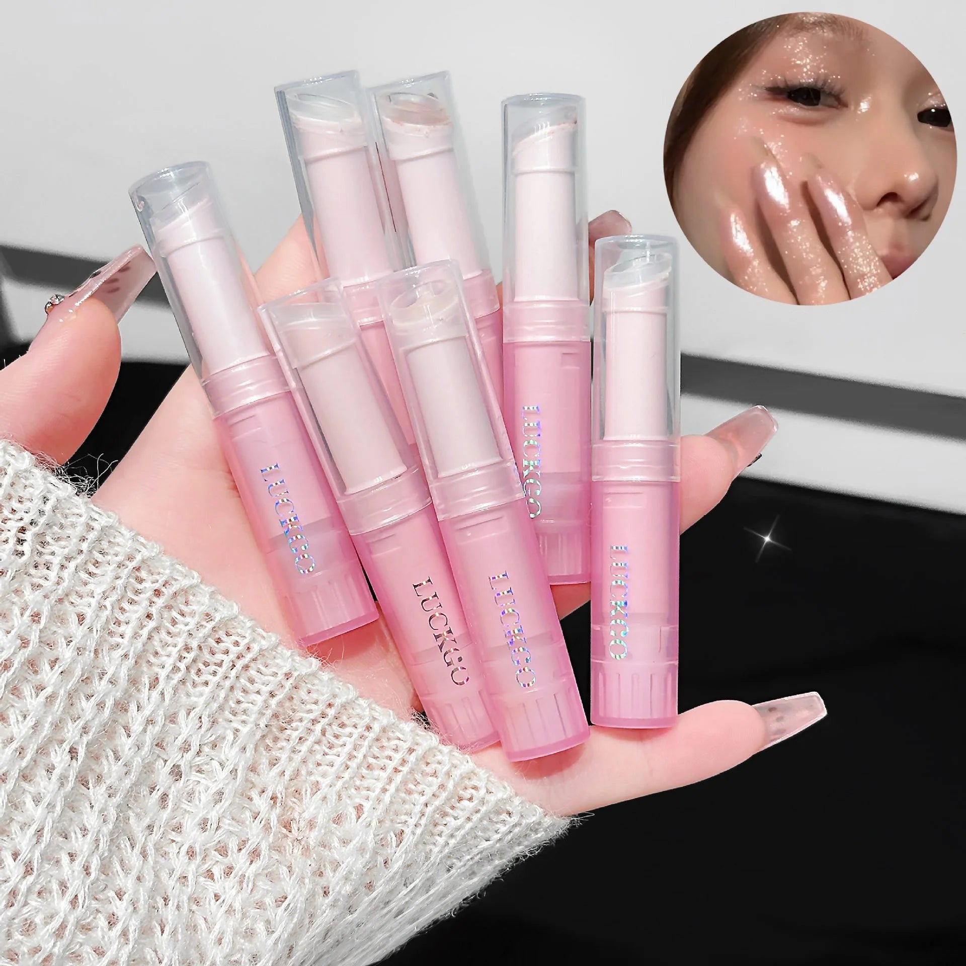 Jelly Brightening Eye Shadow Stick - Shimmer Creamy Eye Crayon, Easy-Blend Long-Lasting With Twist-Up Applicator