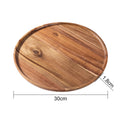12.5/15/20/25/30cm Round Serving Platter Tray Acacia Wood Pizza Salad Plate Fruit Dessert Tray Bread Cake Container Snacks Dish
