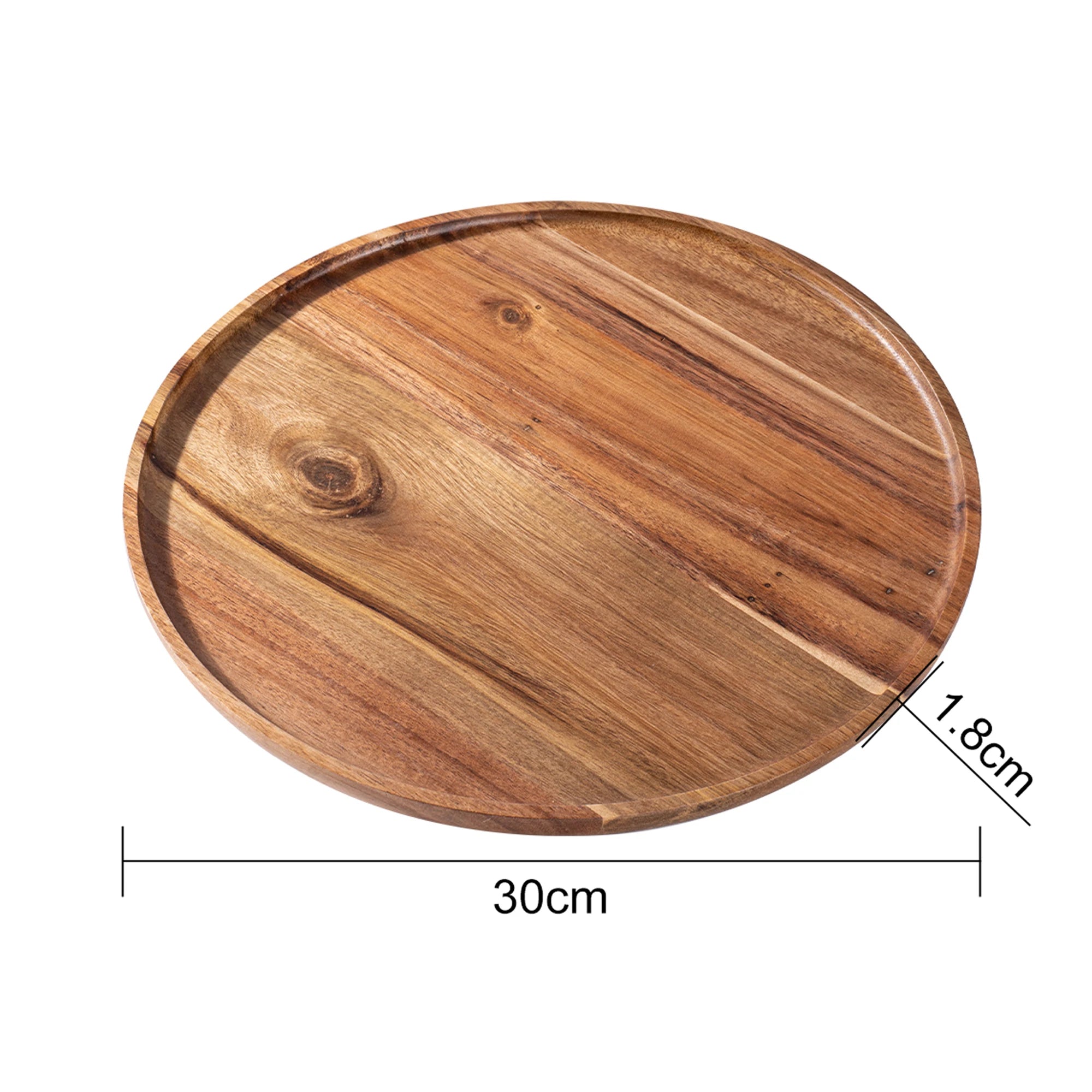 12.5/15/20/25/30cm Round Serving Platter Tray Acacia Wood Pizza Salad Plate Fruit Dessert Tray Bread Cake Container Snacks Dish