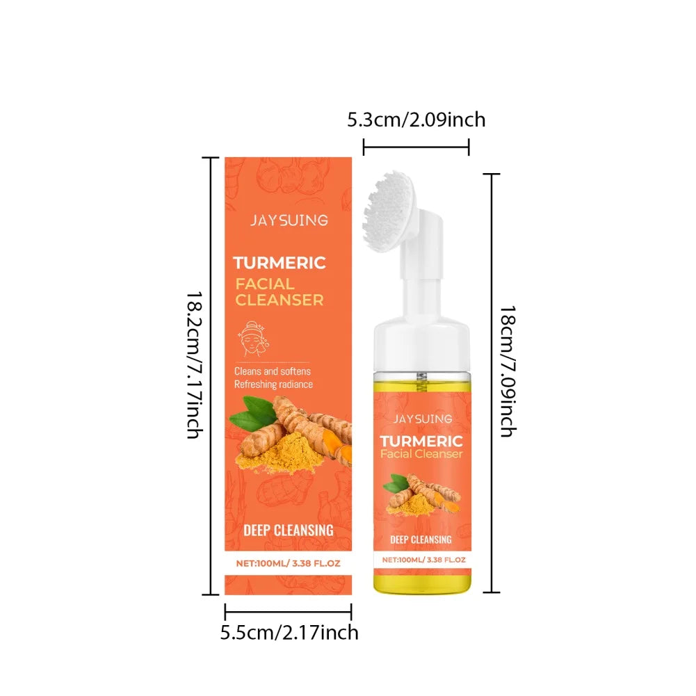Turmeric Facial Cleanser Mousse 100ml - Deep Pore Foaming Face Wash