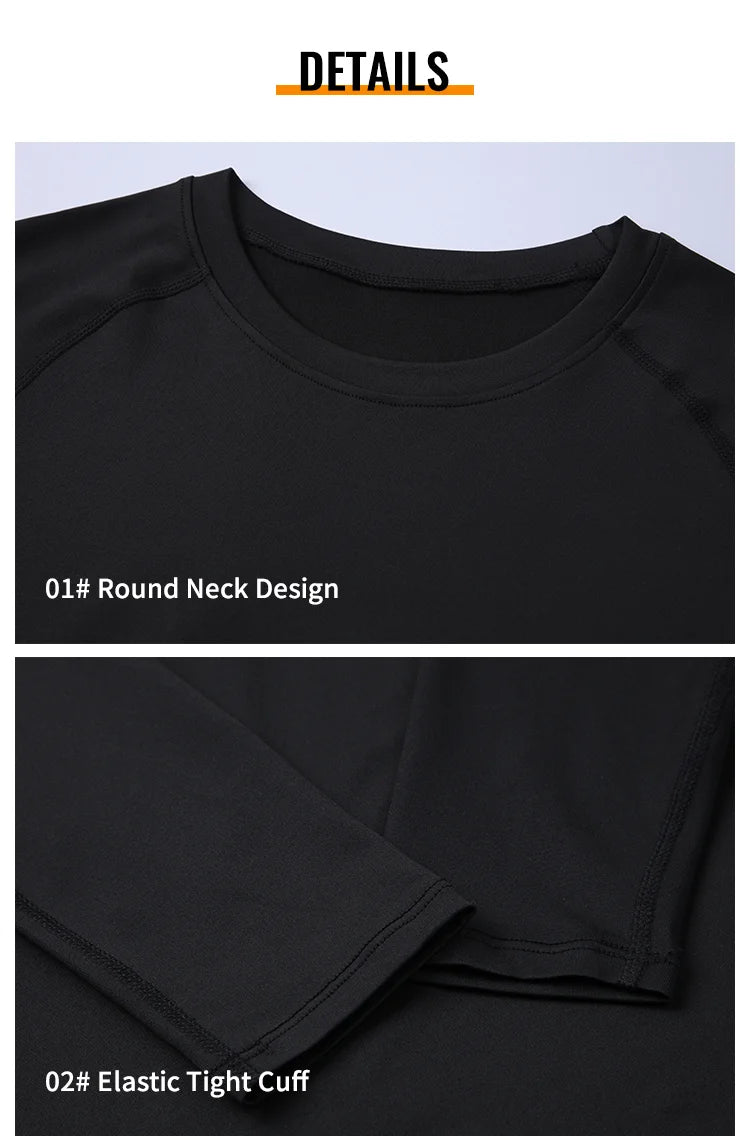 Compression Running Shirt Men Quick Dry Long Sleeve Sportswear For Male Gym Clothing Fitness Tee Training Workout Muscle Top