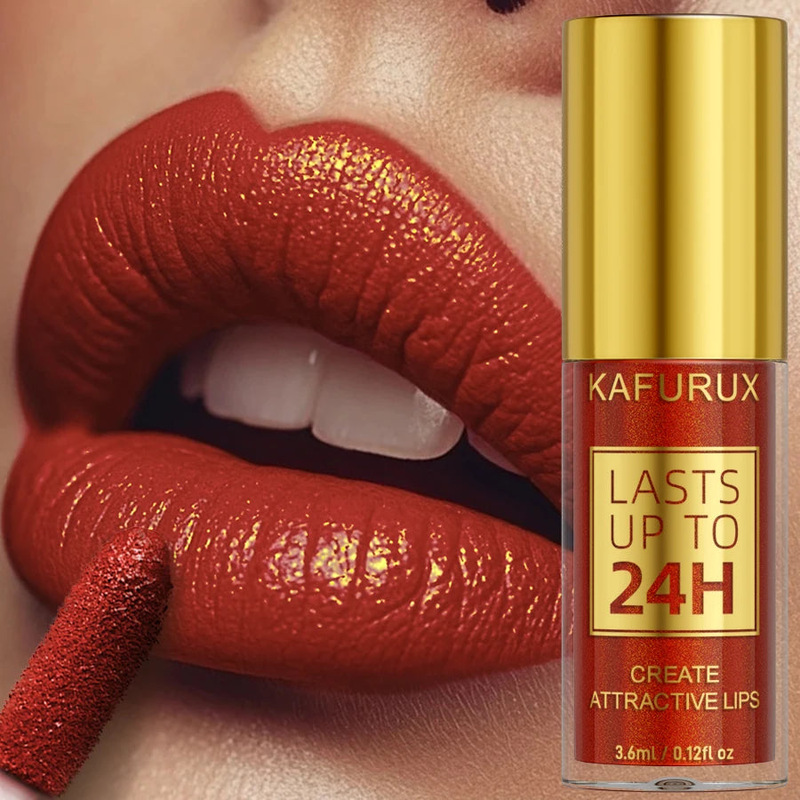 Kafurux Glitter Metallic Lip Gloss - Waterproof Long-Lasting Lip Tint