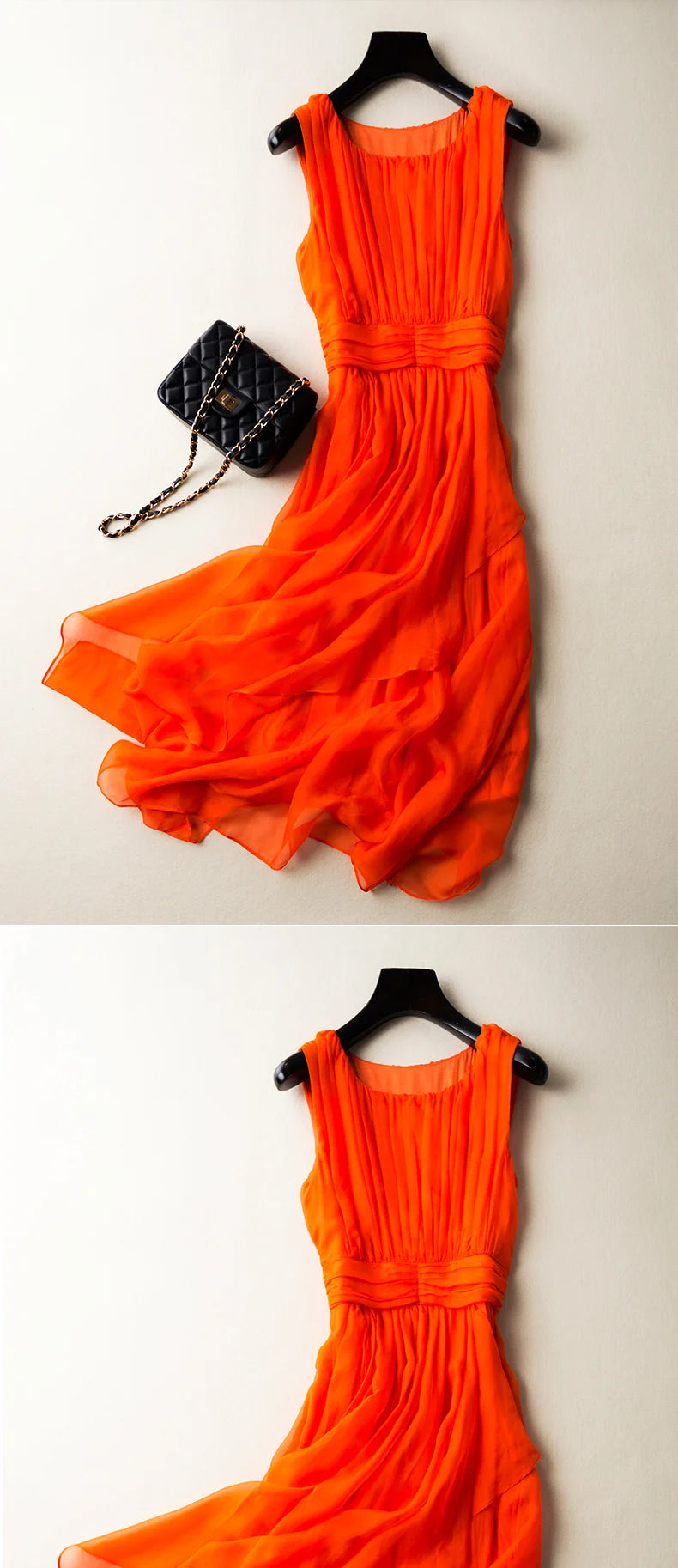 100% Mulberry Silk Dress Slim Silk Dress 2024 Summer Women's Clothing Super Fairy Beach Dresses Long Elegant Dresses For Women