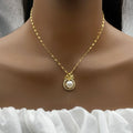 18K Gold Plated Stainless Steel Necklace for Women Copper Pendant Necklace Gold Plated Heart Butterfly Zircon Jewelry