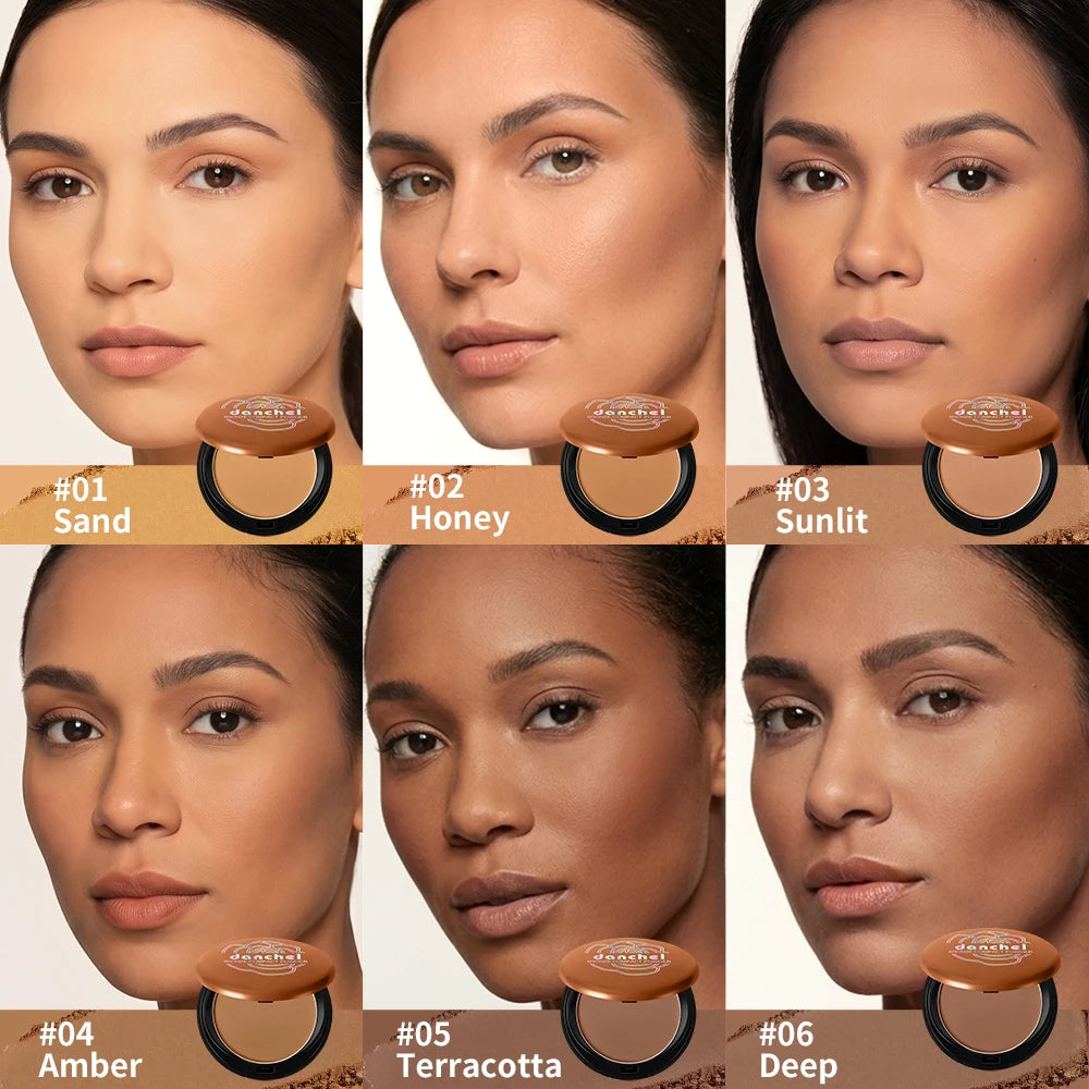 Long Lasting Compact Powder Waterproof Sweatproof Soft Matte Oil Control Setting Powder Face Makeup Cosmetic