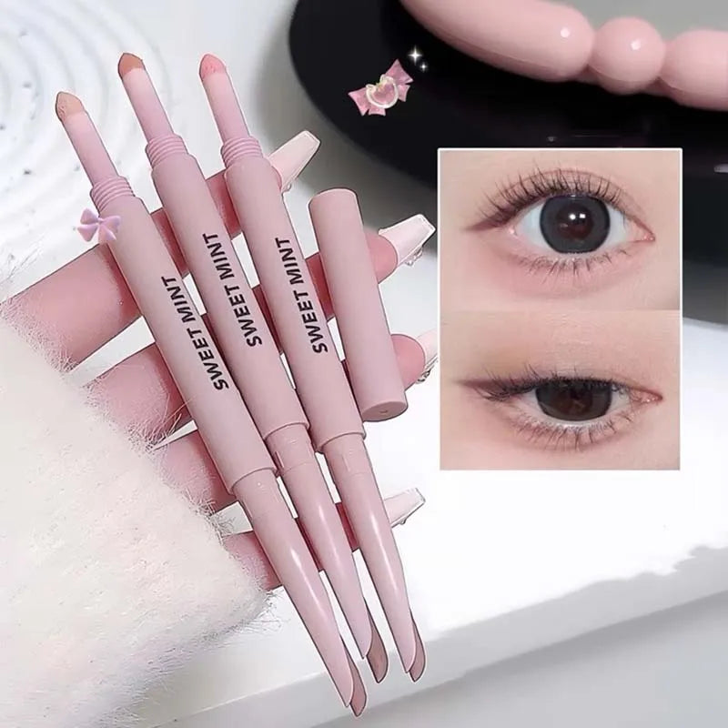Double Headed Sickle Eyeliner Lying Silkworm Pen Waterproof Natural Glitter Eyeshadow Lying Silkworm Eyes Contour Shadow Make Up