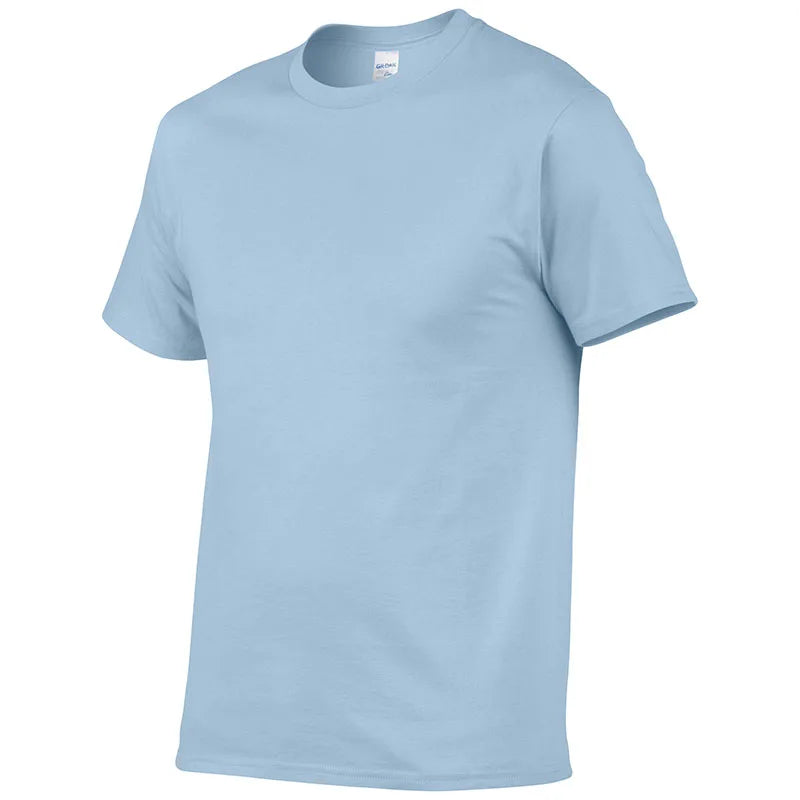 Summer Style High Quality 100% Cotton Solid Color T Shirt Men Pure Color Tees Brand Short Sleeve T-Shirt Male Clothing
