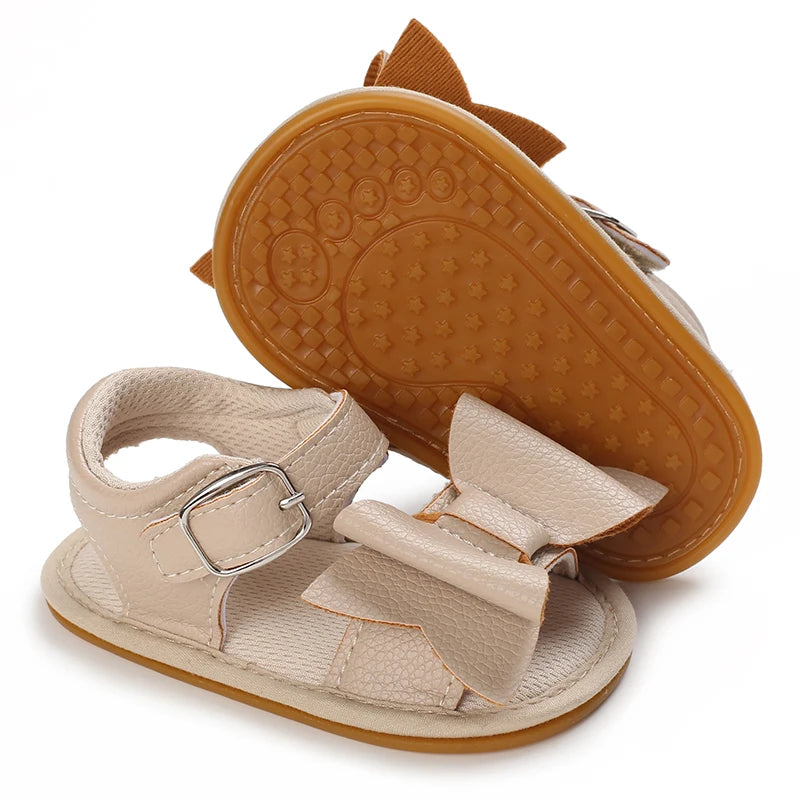 Baby Girl Summer Sandals 0-18 Months Cute Bow Rubber Sole First Walker Casual Comfortable Newborn Sneakers