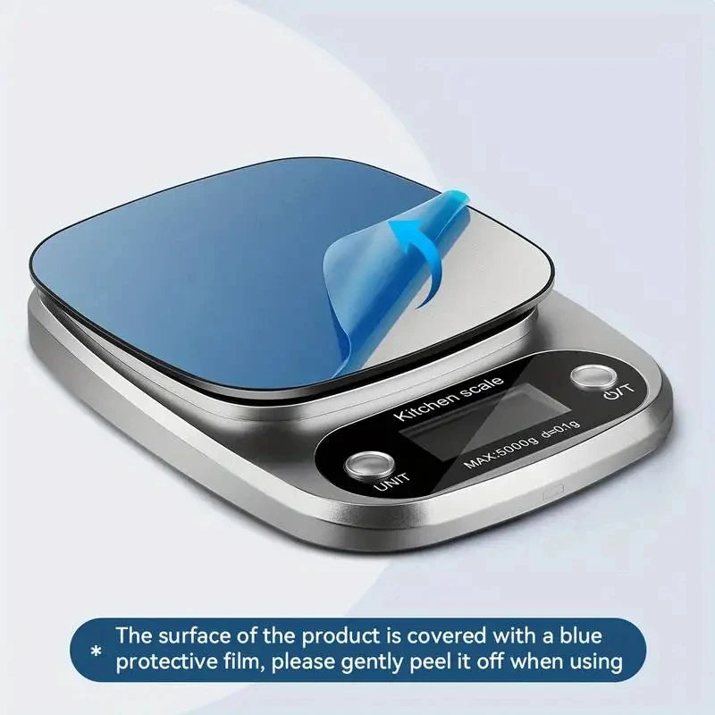 Báscula de cocina de 10 kg, báscula de cocina digital con función de tara, báscula electrónica para joyas y alimentos, pantalla LCD de acero inoxidable