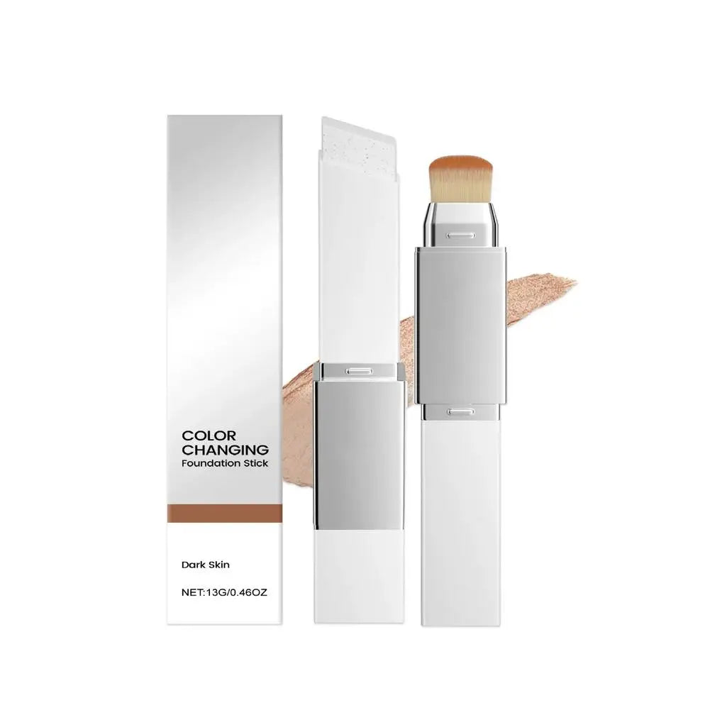 Flawless Color Changing Foundation Stick 2 in 1 Make-Up Stick Lightweight Creamy Formula Natural Matte Finish Buildable Coverage