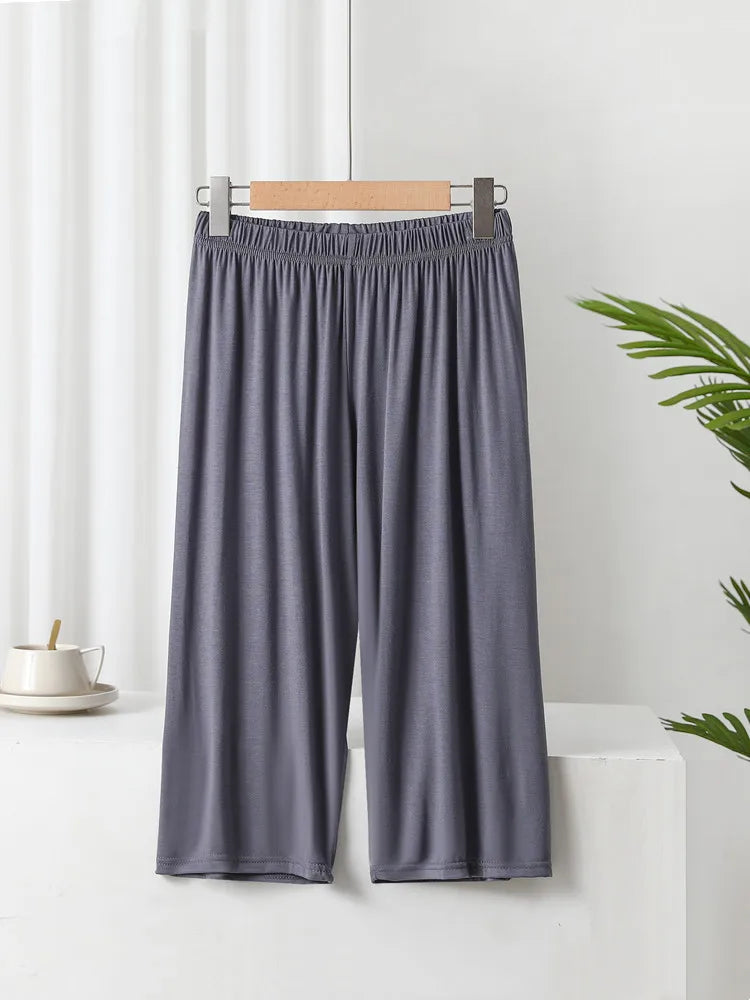 Modal Loose Sporty Summer Sleepwear Women's Casual Pants Straight Leg Wide Leg Big Size Thin Short Shorts Home Comfortable